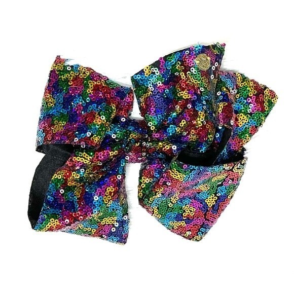 JoJo Siwa Large Rainbow Sequin Queen Hair Bow - Picture 1 of 4